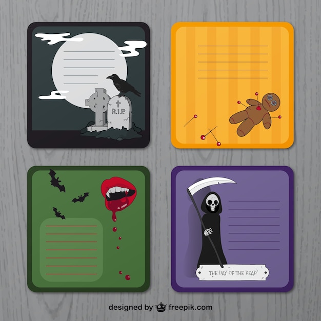 Vettore gratuito halloween etichette collezione