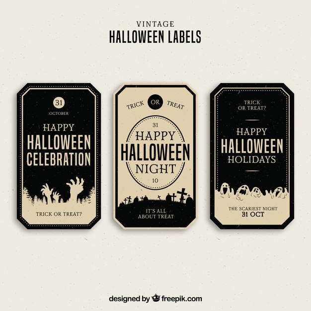 Halloween labels with elegant style