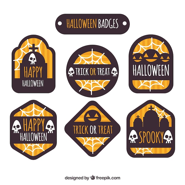 Halloween labels with modern style