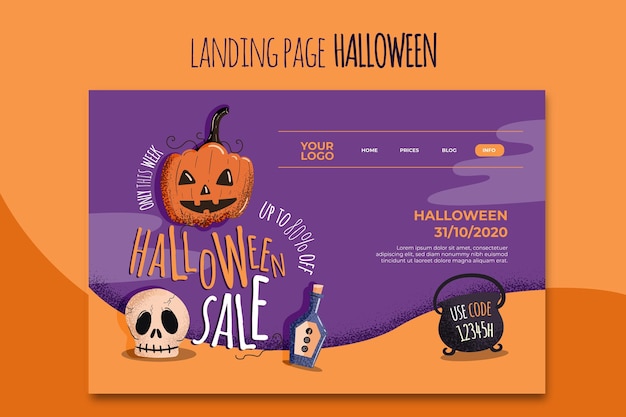 Halloween landing page template
