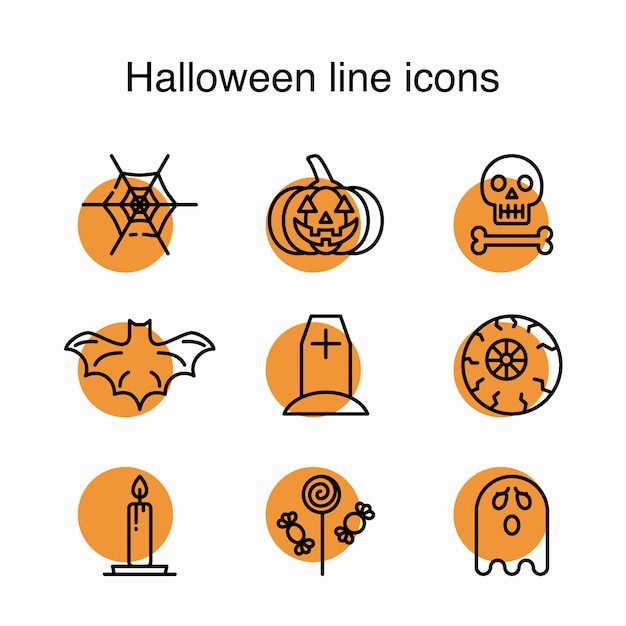 Halloween line icons