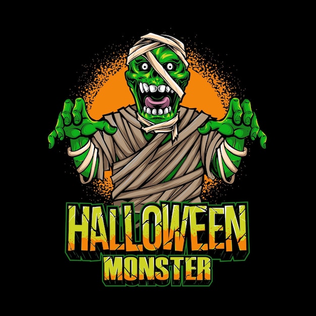 Free vector halloween mummy character vector illustration