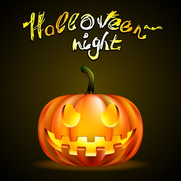 Halloween night poster with sinister pumpkin