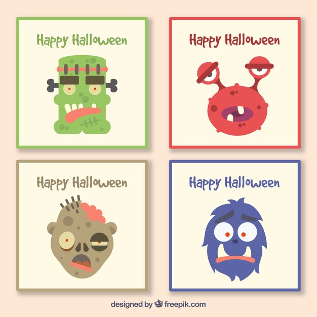 Хэллоуин колода карт с монстрами