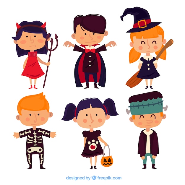 halloween pack of lovely children