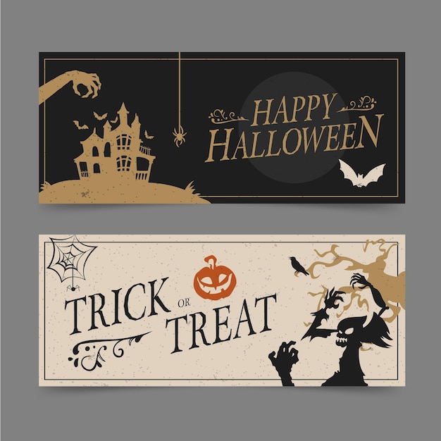 Halloween party banner set