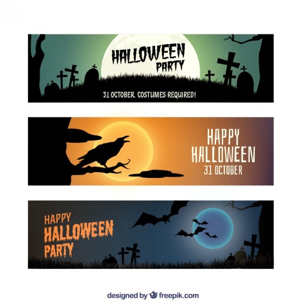 Free vector halloween party banners