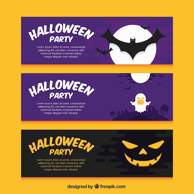 Halloween party banners