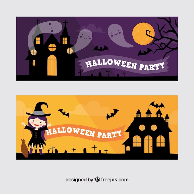 Halloween party banners