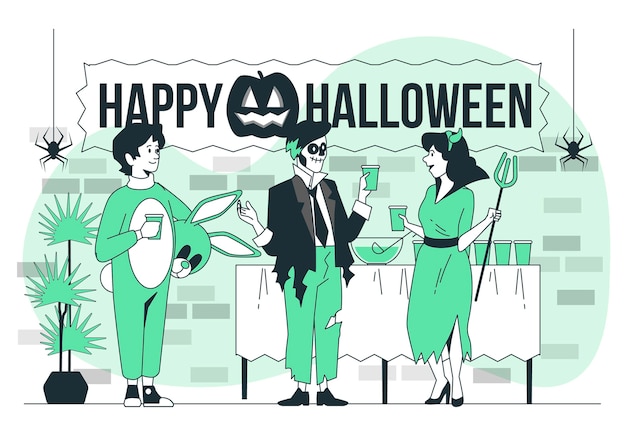 Free vector halloween party concept illustration