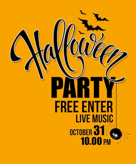 Бесплатное векторное изображение Хэллоуин вечеринка. хорошего праздника. векторная иллюстрация eps 10