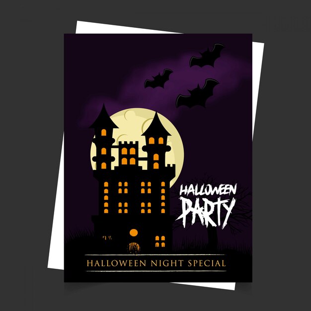 Halloween party invitation card with creative design vector