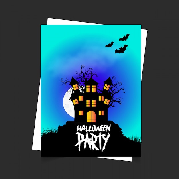 Halloween party invitation card with creative design vector