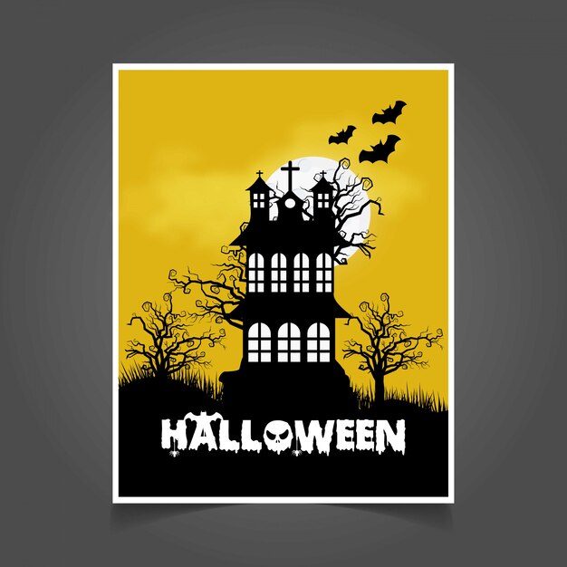 Halloween party invitation card with dark background vector