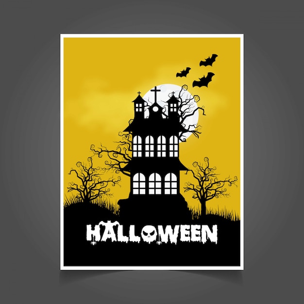 Halloween party invitation card with dark background vector