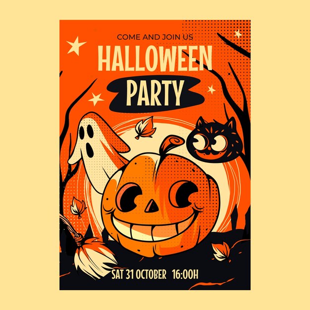 Halloween party invitation template