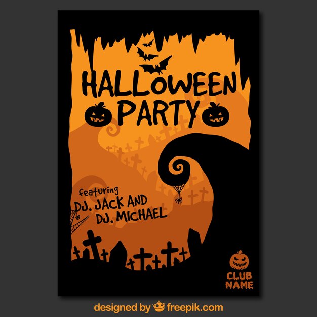 Halloween party poster template