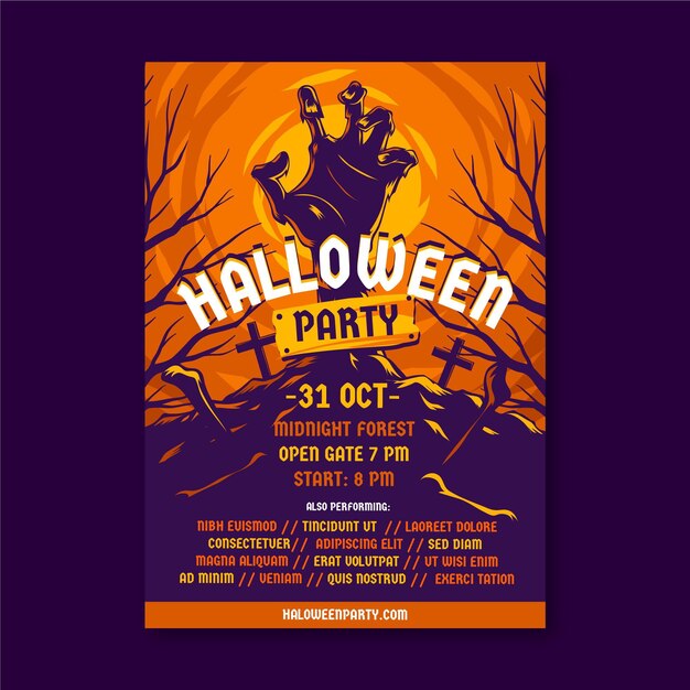 Шаблон плаката вечеринки в честь Хэллоуина