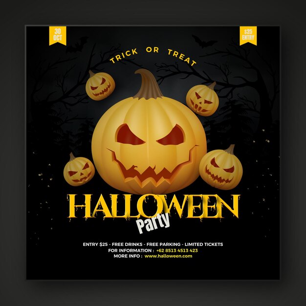 Premium Vector Halloween Party Social Media Post