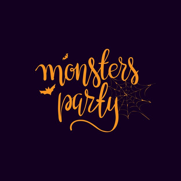 Halloween party template typography elements.