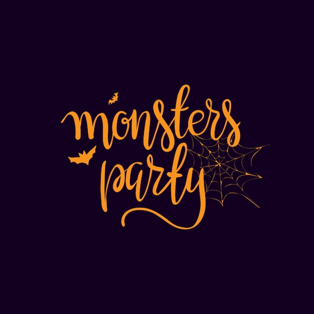 Halloween party template typography elements.