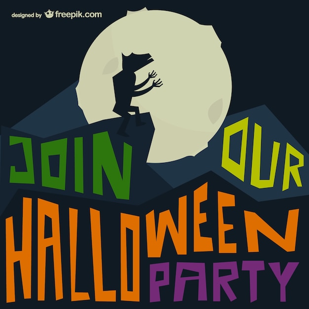 Бесплатное векторное изображение halloween party типография