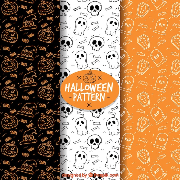 Free vector halloween pattern background