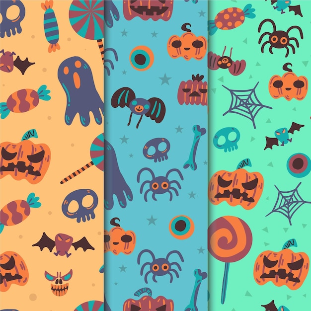 Free vector halloween pattern collection theme