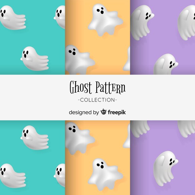 フラットなデザインのハロウィーンパターンコレクション