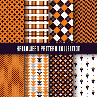 Halloween pattern collection with geometric design