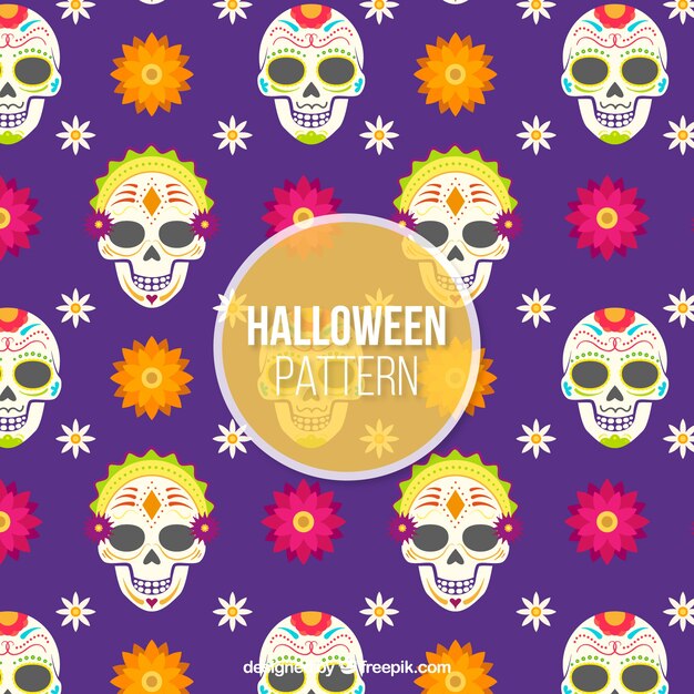  halloween pattern with mexican skulls