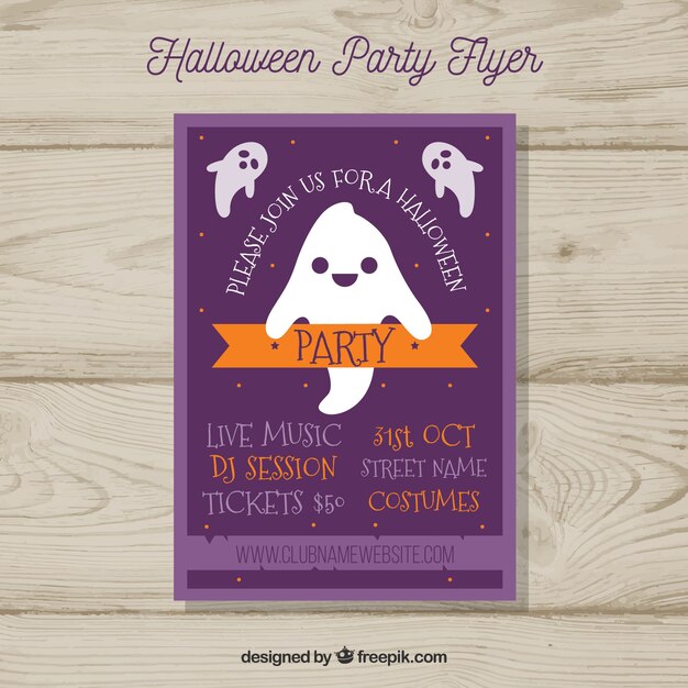 halloween poster with nice ghosts