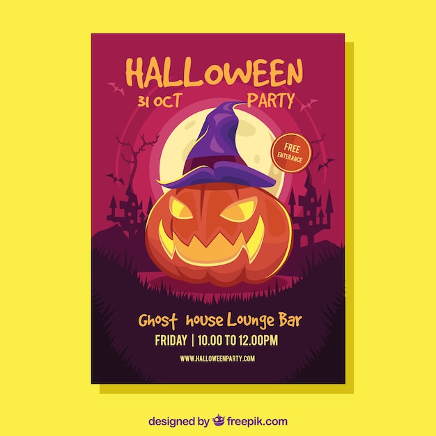 Плакат на хэллоуин с тыквой