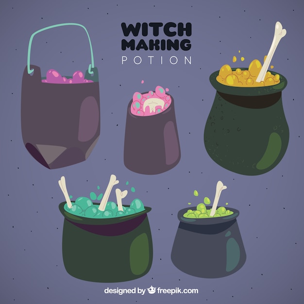 Free vector halloween potion collection