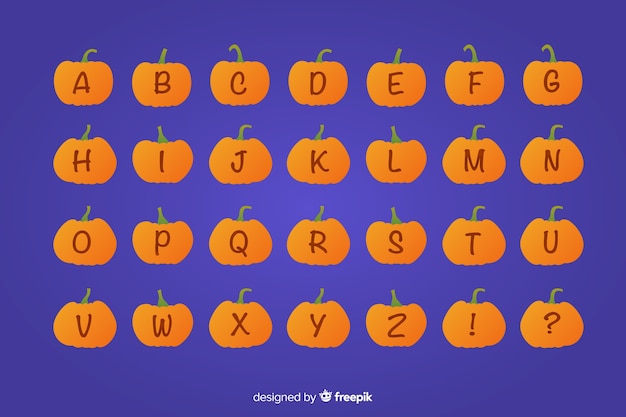 Free vector halloween pumpkin alphabet