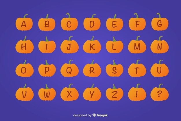 Halloween pumpkin alphabet