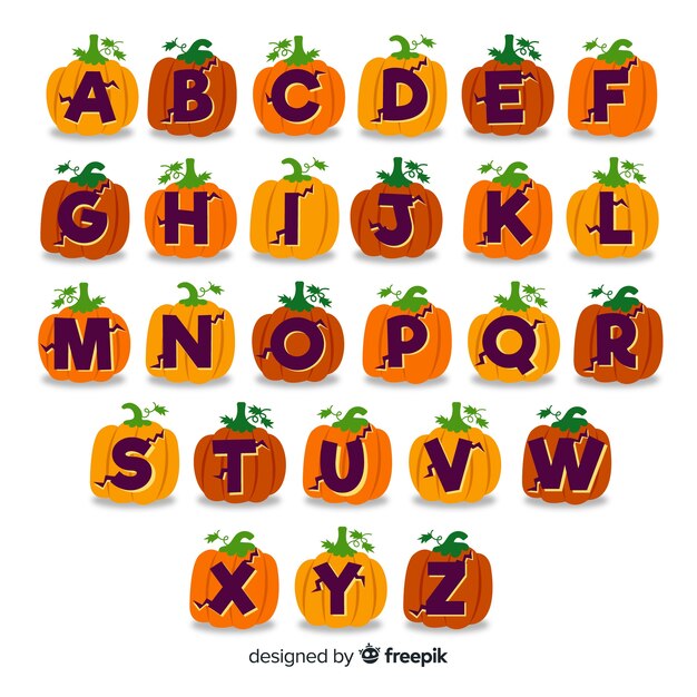 Halloween pumpkin alphabet