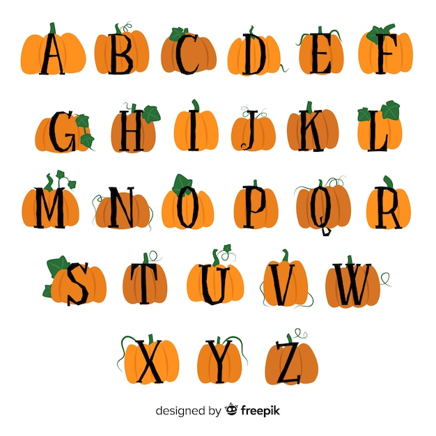 Halloween pumpkin alphabet