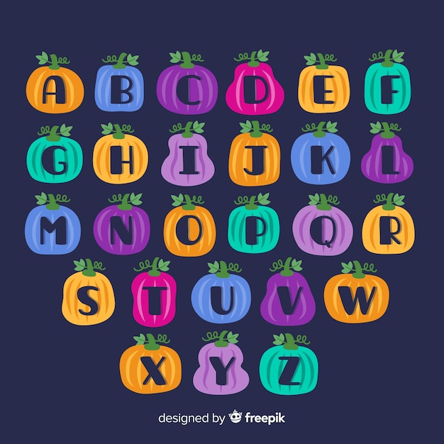 Halloween pumpkin alphabet