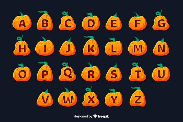 Halloween pumpkin alphabet