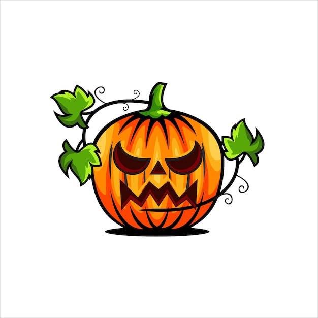 Free vector halloween pumpkin angry face design template