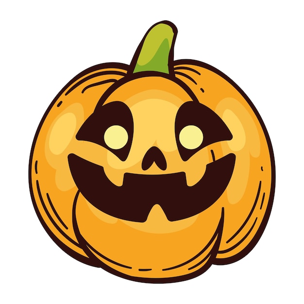 Free vector halloween pumpkin character illustration isolated