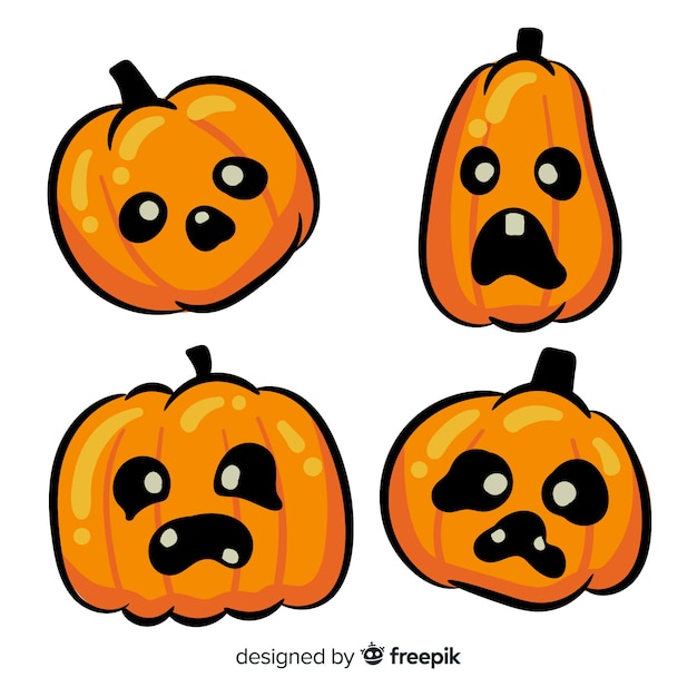 Halloween pumpkin collection in flat design