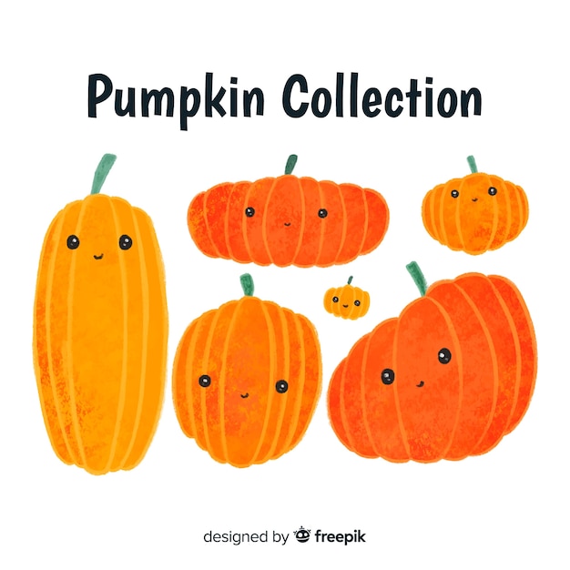 Vettore gratuito collezione di zucca di halloween