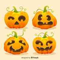 Free vector halloween pumpkin collection