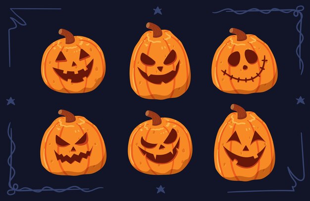 ジャック オ ランタンフラットハロウィーンカボチャ 無料のベクター