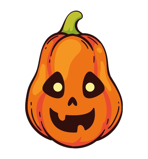 無料ベクター ハロウィーンのカボチャの笑いイラストが孤立しています