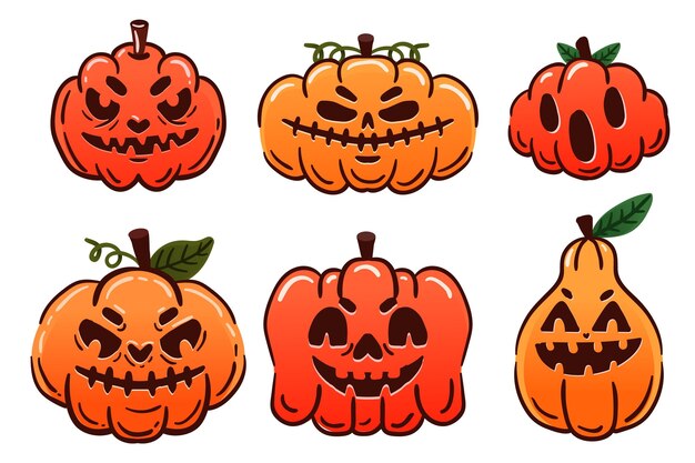 Halloween pumpkin pack hand drawn design