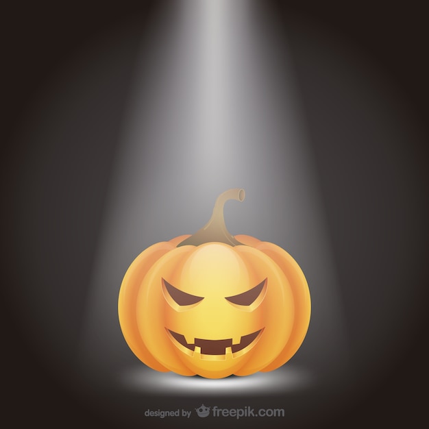 Free vector halloween pumpkin with spotlight