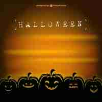 Free vector halloween pumpkins silhouettes